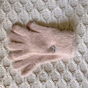Anthropologie Embellished Gloves, Pink